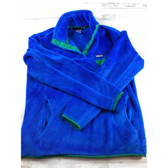 Patagonia Jackets & Blazers - PATAGONIA Re-Tool Snap-T Pullover Blue/Green Fleece Women's XL PolarTec 1/4 Zip